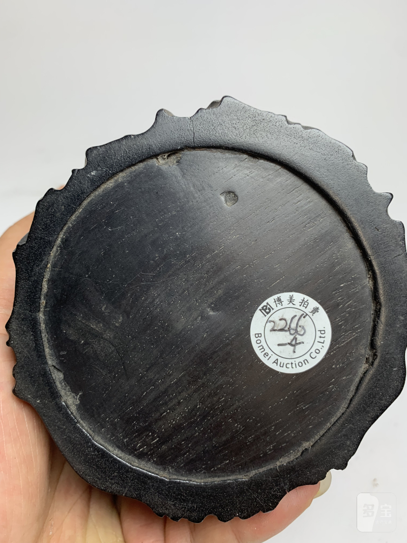 清 紫檀树桩形笔筒 - 图8
